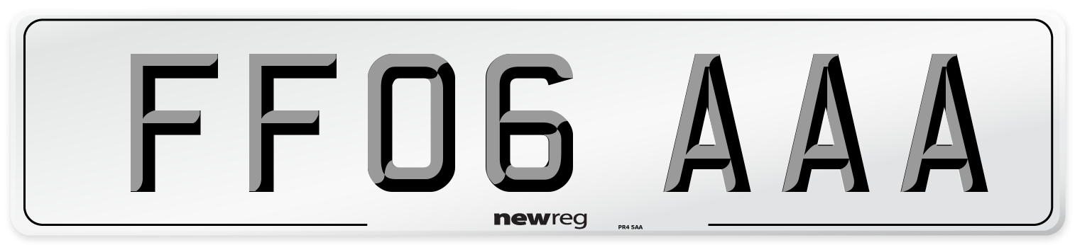 FF06 AAA Number Plate from New Reg